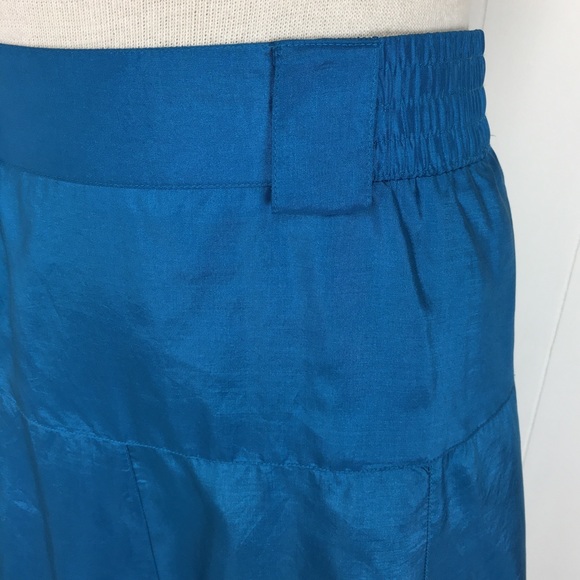 Vintage Leslie Fay Blue Shimmer A-Line Skirt - Picture 3 of 8